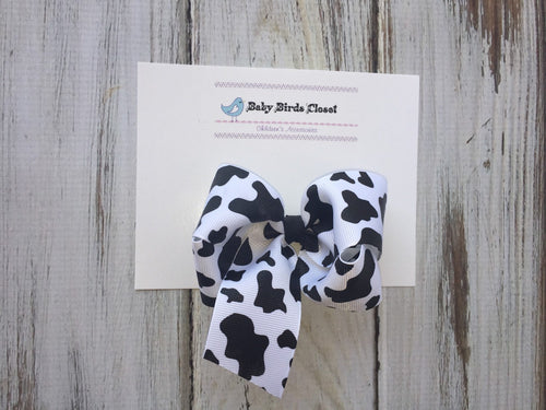 Cow Print Large Boutique Bow