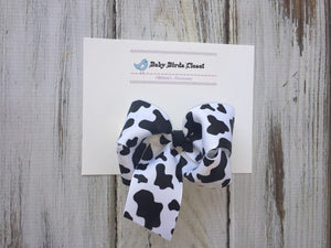 Cow Print Large Boutique Bow