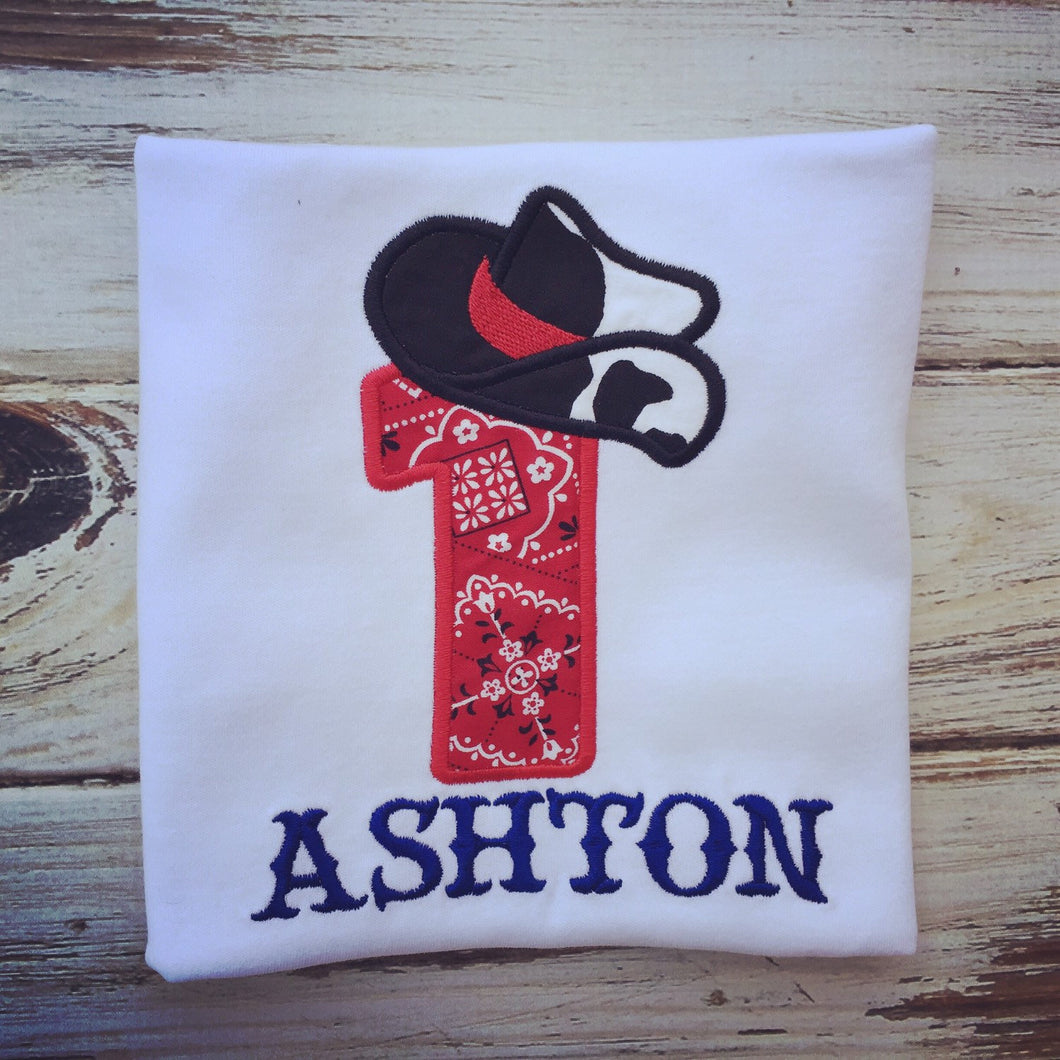 Western 1st birthday shirt