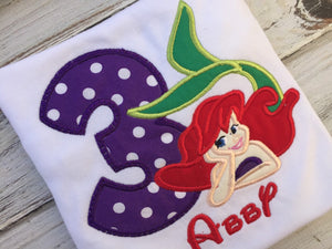 Mermaid 3rd birthday shirt