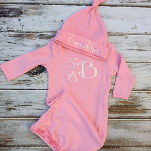 Infant gown and hat set