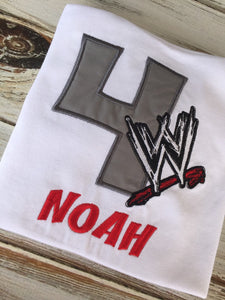Wrestling 4th Birthday shirt