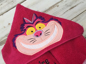 Cheshire cat hooded towel