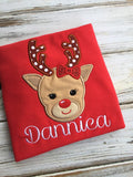 Christmas Girl Reindeer Shirt or Onesie