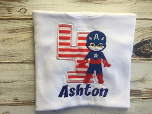 Captain America birthday shirt