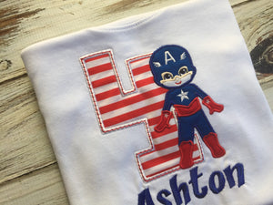 Captain America birthday shirt