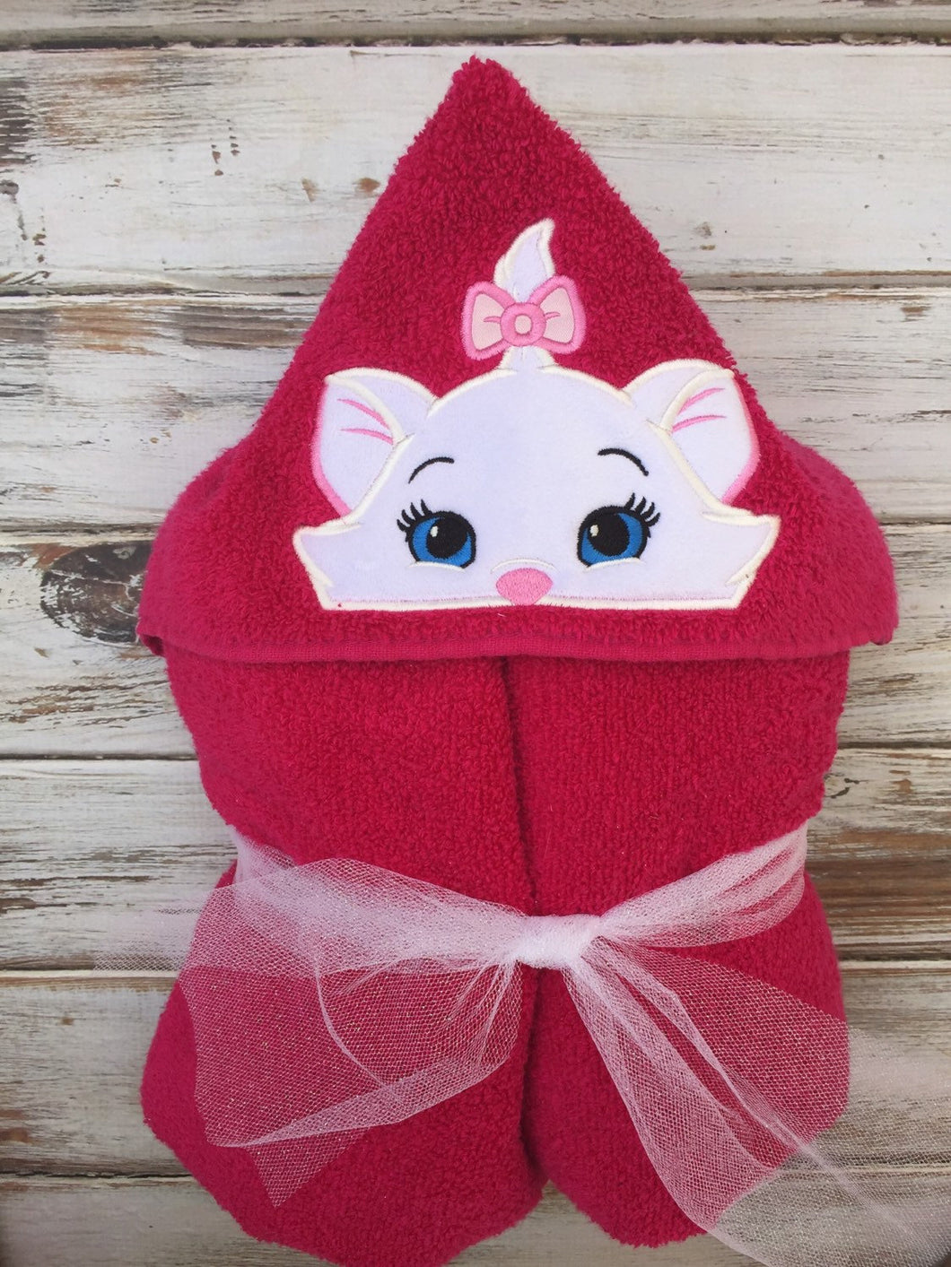 Kitty Custom Embroidered Hooded Towel