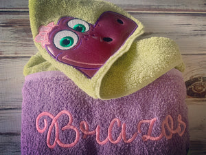 Girl Dinosaur Hooded Towel