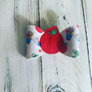 Back to school Leather Bow