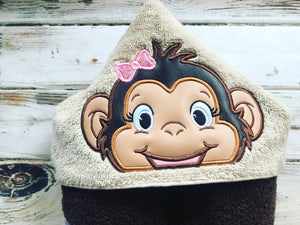 Girl Monkey hooded towel