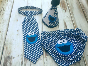 Cookie Monster smash cake outfit