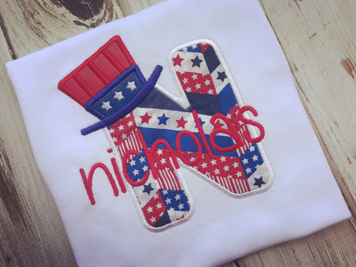Patriotic Shirt, Uncle Sam Monogrammed Shirt