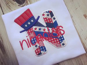 Patriotic Shirt, Uncle Sam Monogrammed Shirt