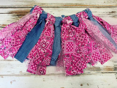 Pink cowgirl fabric tutu