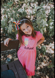I Love School Ruffle Short Sleeve Dress