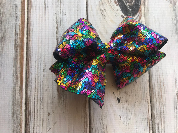 Large multi color Sequin Glitter Bow