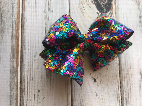 Large multi color Sequin Glitter Bow