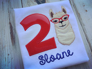 Girl Llama Birthday shirt