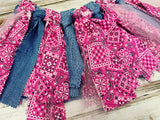 Pink cowgirl fabric tutu