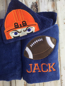 Football Player hooded towel