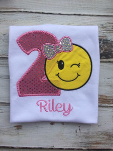 Girls emoji birthday shirt