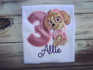 Custom Sky Birthday Shirt – Personalized Kids Birthday Party Tee - Patrol Birthday Shirt - Custom Birthday Shirt - Kids Birthday Shirt