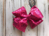 Large Pink Sequin Glitter Bow