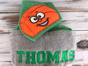 Basketball hooded towel