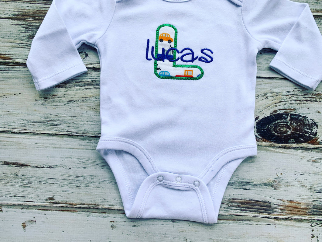 Monogrammed onesie