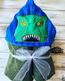 Dinosaur T Rex Hooded Towel