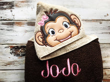 Girl Monkey hooded towel