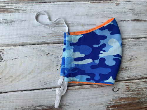 Blue Camouflage Face Mask Mens Size