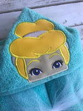 Cinderella hooded towel, princess towel, custom towel