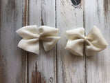 Khaki Tan Burlap medium bow