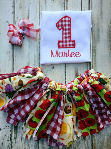 Farmers Market themed birthday outfit