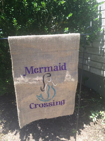 Mermaid Crossing Garden Flag