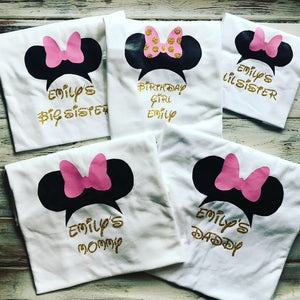 Minnie Mouse birthday family shirts