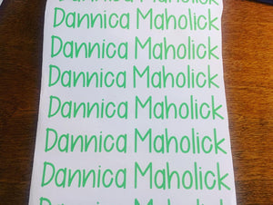 Custom Name Decal for Cups – Choose size & color. Perfect for tumblers, mugs, & water bottles. Waterproof, durable & handmade with care!