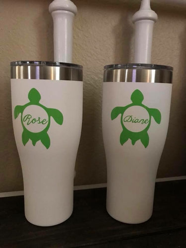 Turtle Monogram vinyl decal