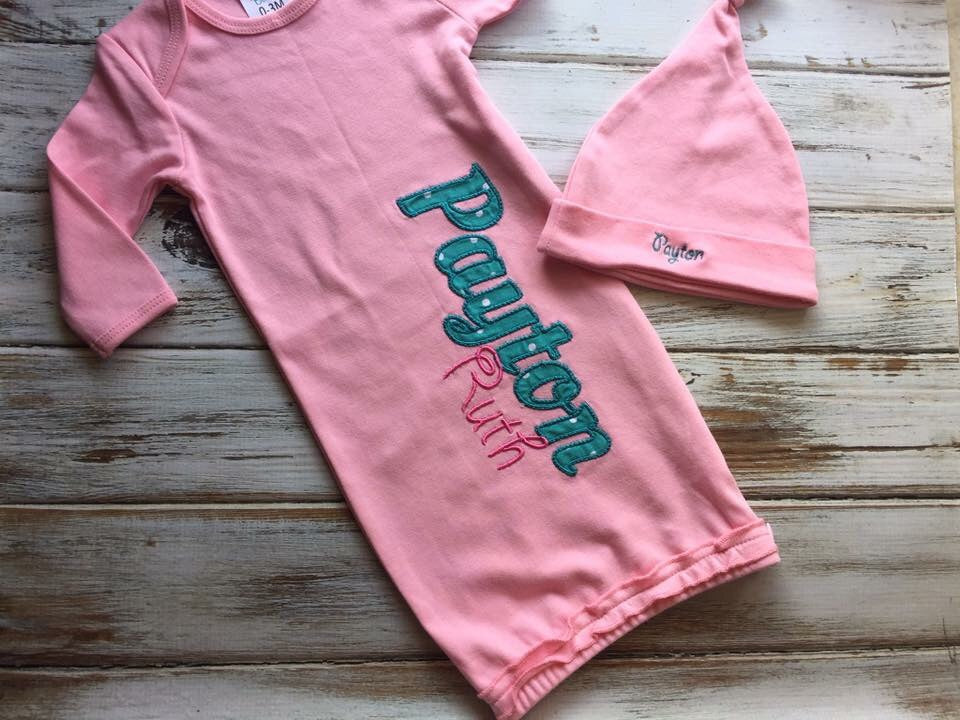 Infant gown and hat set