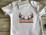 Antler deer Monogrammed Onesie