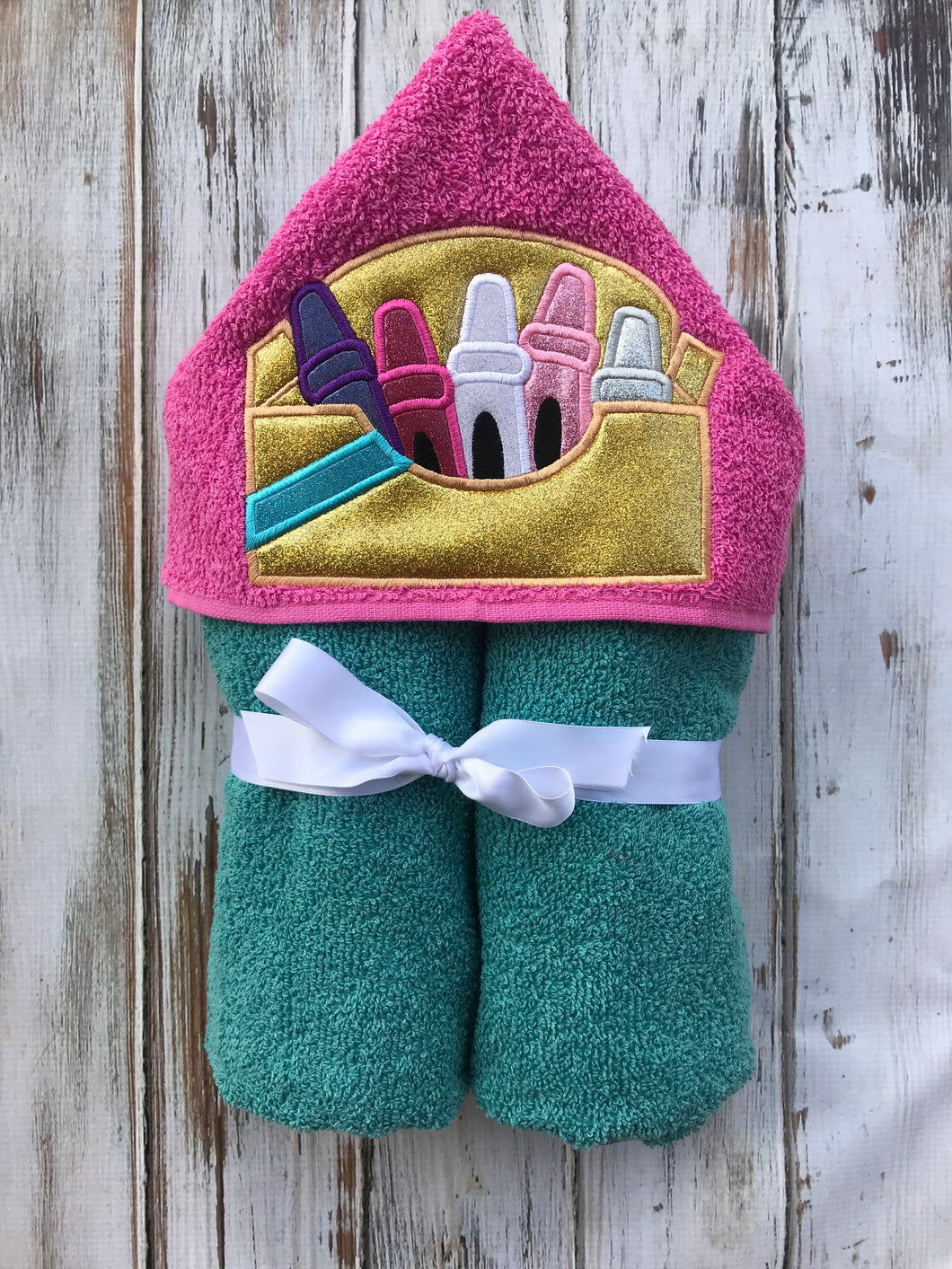 Crayon Box Hooded Towel