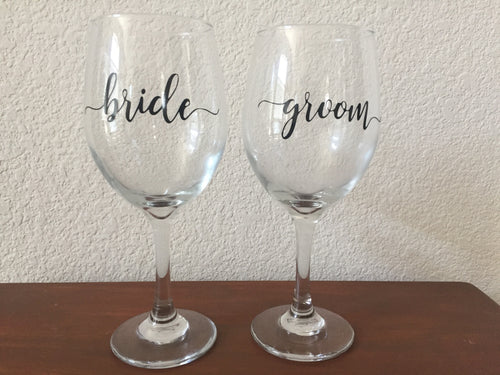 Bride and Groom vinyl decal set