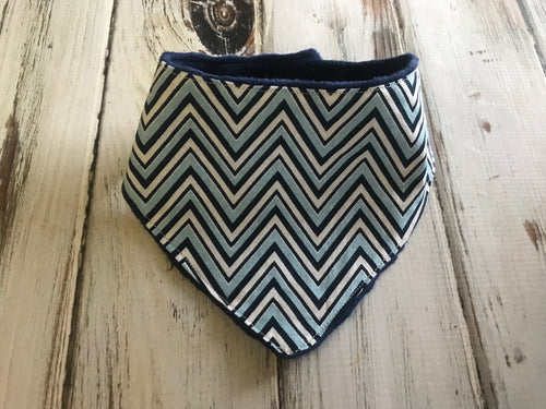 0-6 month Blue Chevron Bandana Bib