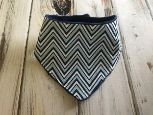 0-6 month Blue Chevron Bandana Bib