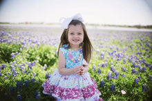 Blue quatrefoil 2 piece Ruffle outfit