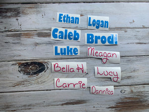 Custom Name Decal for Cups – Choose size & color. Perfect for tumblers, mugs, & water bottles. Waterproof, durable & handmade with care!