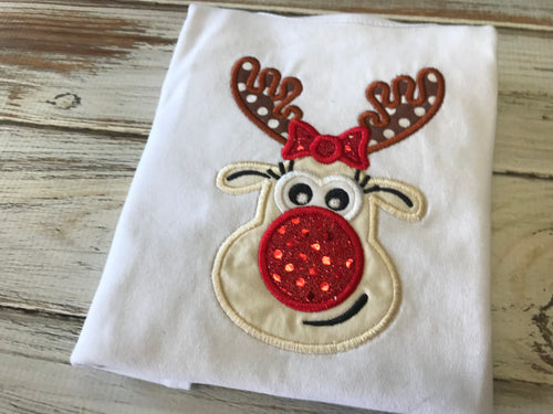 Christmas Girl Reindeer Shirt or Onesie
