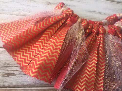 Red and Gold Fabric tutu