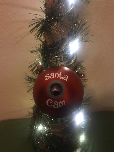 Red Santa Camera Ornament